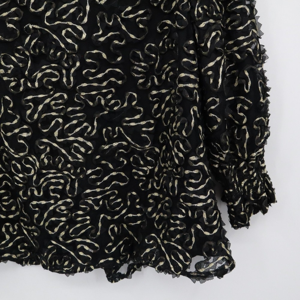 Tuckernuck Nightly Organza Easton Top Women S Black Glam Party Boho Flowy Airy - Picture 12 of 16